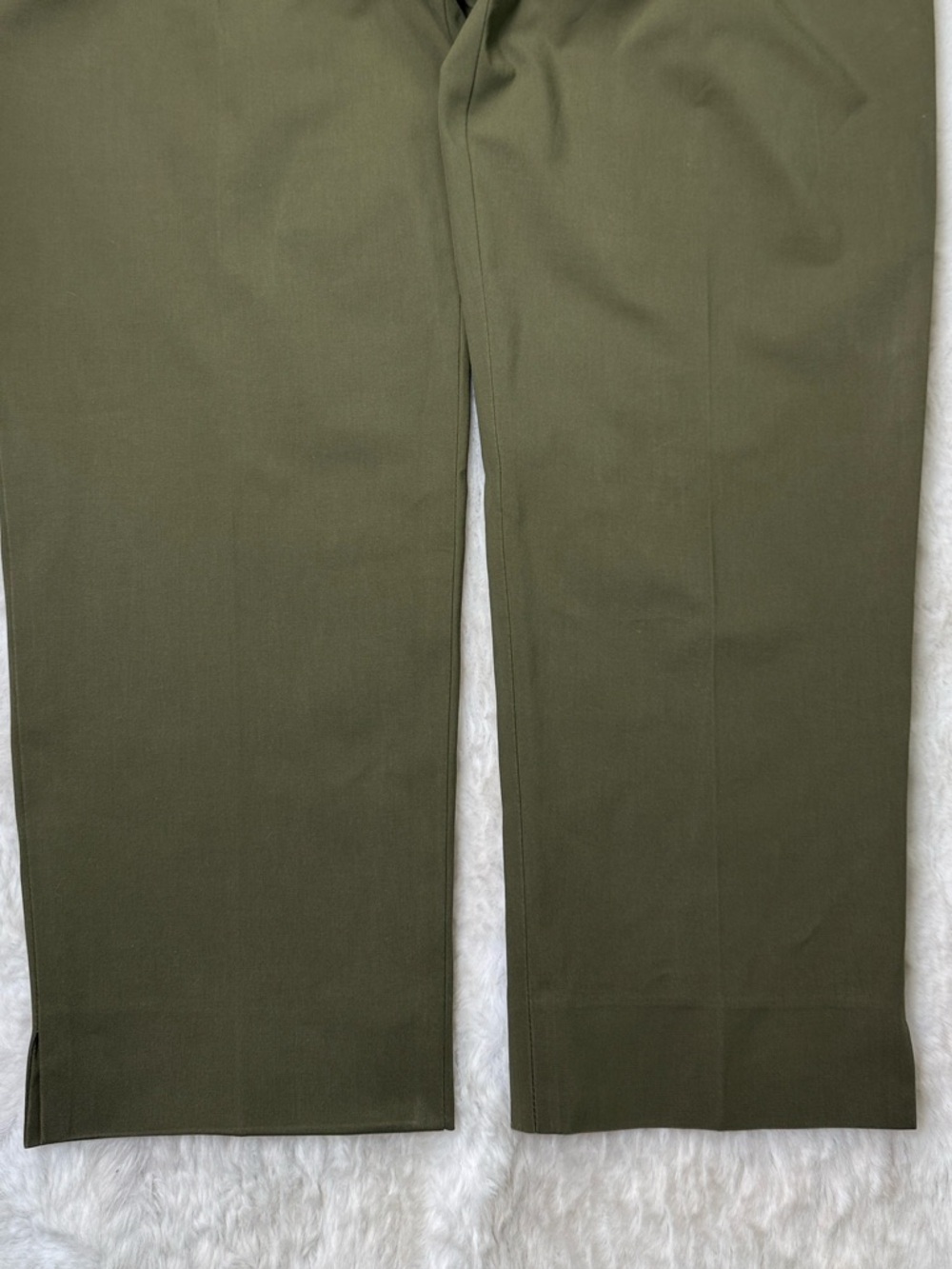Lafayette 148 Lexington Bleecker Pants Trouser 14 Olive Cropped Side Zip Career - Picture 13 of 16